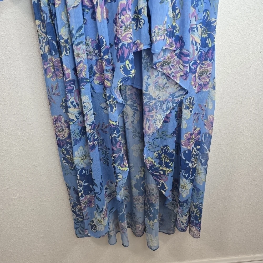 Steve Madden Sol Floral Print V Neck Long Sleeve Maxi Dress Size: S